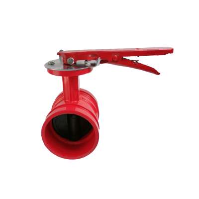 DN50-200 cast iron handle type fire fighting valves grooved butterfly valve