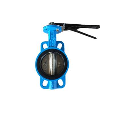 DN100 cast iron body Ductile disc plate  EPDM seat price list wafer butterfly valve with lever handle